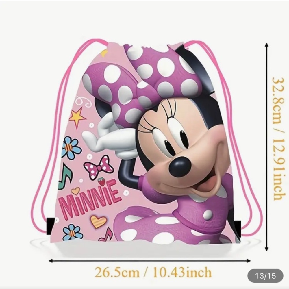 Minnie Mouse Pink Drawstring Bag